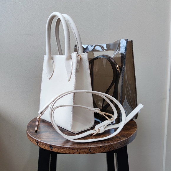 Faux Leather 2 way mini tote bag - Picture 4 of 12